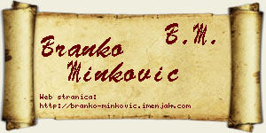 Branko Minković vizit kartica